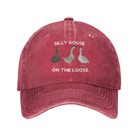 PRICES MAY VARY. Silly Goose On The Loose Dad Hat For Women Funny Washed Polyester Adjustable Strapback Hats Our Hats Can Accompany You To Any Place You Want. The Soft And Breathable Polyester Material Is Easy To Fit In A Backpack Or Jacket Pocket. 【Widely Application】This Baseball Cap Is Ideal For Both Women And Men Suitable For Fishing Camping Running Travel Climbing And Daily Use Etc. 【Great Gift】 Our Designs Are Not Gender-Specific Whether You’re A Man Or Woman. This Makes It Even Easier To Queer Accessories, Hat Design Ideas, Funny Baseball Hat, Goose Hat, Funny Baseball Caps, 90s Hats, Hiking Attire, Happy Father Day Quotes, Hat Aesthetic