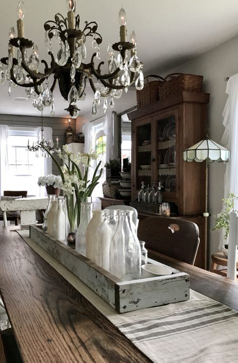 Shabby Chic Dining Room, Chic Dining Room, Long Room, Shabby Chic Dining, Shabby Chic Room, Kitchen Door, Chic Spaces, Distressed Furniture, Rooms Reveal