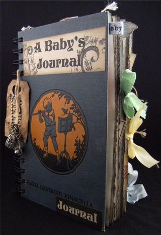 A Baby's Journal May Journal, Writing Sketch, Baby Boy Book, Baby Books Diy, Visual Journaling, Wood Beads Diy, Altered Book Journal, Smash Journal, Baby Journal