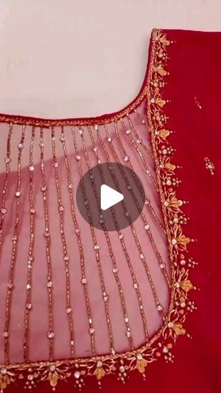 Blouse With Net Designs, Net Cloth Blouse Designs, Bead Embroidery Tutorial, Embroidery Tutorial, Embroidery Blouse Designs, Embroidery Blouse, Embroidery Tutorials, Bead Embroidery, Blouse Design