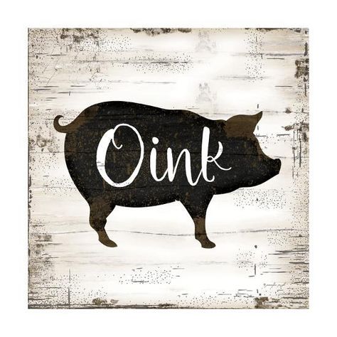 Pig Graphic, Pig Wall Art, Jennifer Pugh, Old Wood Texture, Pig Decor, Pig Art, Rustic Art, Beautiful Wall Art, Art On Canvas