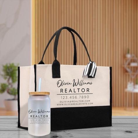 Realtor Tote Bag Personalized Business Tote Bag Custom Real Estate Agent Gift Bulk Business Logo Realtor Swag Real Estate Tote Bag - Etsy Realtor Swag, Realtor Style, Real Estate Client Gifts, Realtor Ideas, Real Estate Agent Gift, Canvas Beach Bag, Promotional Bags, Tote Bag Custom, Wedding Tote