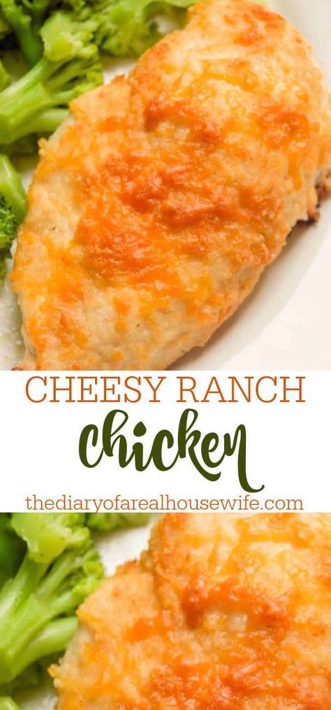 Different Ways To Cook Chicken Breast, Cheesy Ranch Chicken, Baked Ranch Chicken, Cheesy Ranch, Ranch Chicken Recipes, Parmesan Crusted Chicken, Dinner Bell, Crusted Chicken, Ranch Chicken