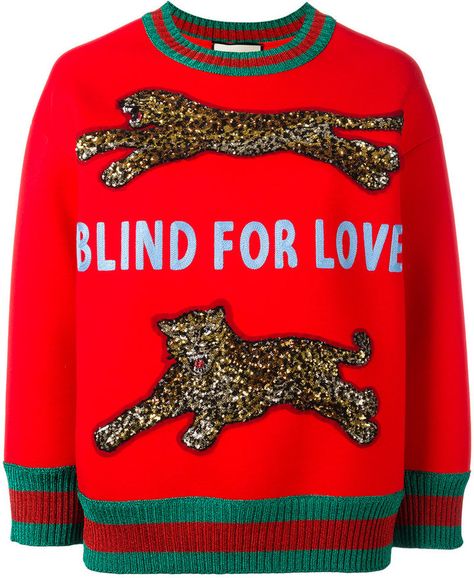 Gucci Blind for Love embellished sweatshirt | #Chic Only #Glamour Always Gucci Blind For Love, Red Sequin Top, Gucci Sweatshirt, Sequin Embellished Top, Seductive Style, Gucci Top, Sequined Sweatshirt, Three Quarter Sleeve Tops, Embellished Sweatshirts