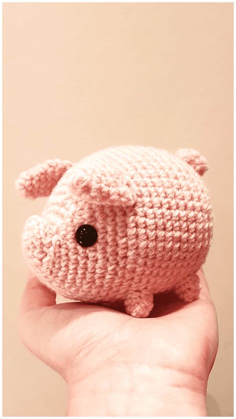 Free Amigurumi Sweet Piggy Crochet Pattern - Always Free Amigurumi Crochet Pig Amigurumi, Piggy Crochet, Duck Amigurumi, Pig Amigurumi, Crochet Woodland, Crochet Farm Animals, Owl Crochet Patterns, Crochet Pig, Toys Crochet