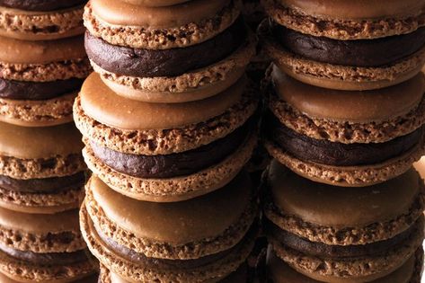 Chocolate Macarons with Orange Ganache recipe | Epicurious.com Orange Ganache, Macarons Easy, Chocolate Macarons, Chocolate Macaroons, Ganache Recipe, Macaron Recipe, Chocolate Orange, Gluten Free Cookies, Easy Chocolate