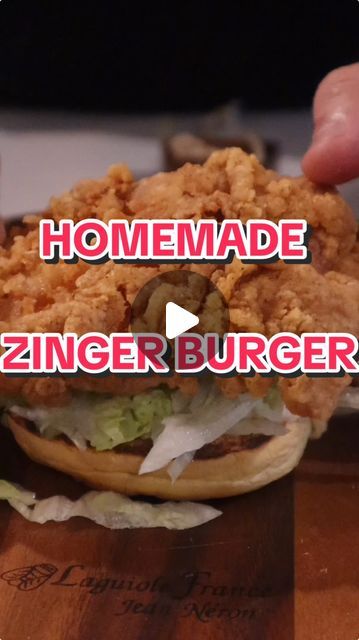 all about burgers on Instagram: "HOMEAMDE - ZINGER BURGER 🔥  Putting the colonel to the test   MARINADE:  2 cups Chicken Stock 1 TBSP Salt 3 tsp Cayenne 2 tsp Paprika 1 tsp Chili Powder ½ tsp Garlic Powder ½ tsp Onion Powder  DRY MIX:  2 cups Flour 1 TBSP Baking Powder 1 TBSP Sugar ½ tsp Cayenne ¼ tsp Paprika  #food #burger #kfc #colonel #recipe #cooking #kitchen #zinger #foodie #canberra #viral #foodreview" Chicken Zinger Burger Recipe, Chicken Burger Sauce, Zingers Recipe, Zinger Burger Recipe, Kfc Burger, Zinger Burger, Crispy Chicken Burgers, Food Burger, Chicken Burger