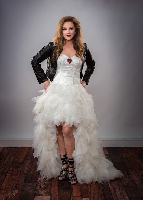 Rock Chic Wedding Dress, Glam Rock Wedding Dress, Rockstar Wedding Dress, Wedstock Wedding, Punk Rock Wedding Dress, 80s Theme Wedding, 1980s Glam Rock, Rock Wedding Dress, Punk Wedding Dress