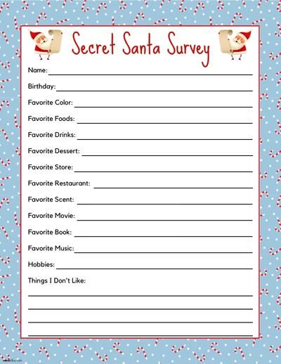 Secret Santa Questionnaire Simple, Secret Santa Questionnaire For Coworkers Free Printable Free, Secret Santa Questionnaire For Teens, Free Printable Secret Santa Wish List, Secret Santa Form Free Printable, Secret Santa Questionnaire For Coworkers Free Printable, Secret Santa Questionnaire For Kids, Secret Santa Questionnaire For Family, Free Secret Santa Questionnaire