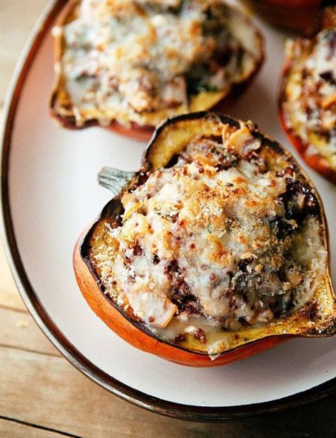 My Imperfect Kitchen | Life isn't perfect, but it should always be delicious Stuffed Acorn Squash Vegetarian, Unique Thanksgiving Recipes, Winter Squash Recipes, Vegetarian Main Dish, Legumes Recipes, Thanksgiving Menu Ideas Side Dishes, Ice Cream Ideas, Stuffed Squash, Stuffed Acorn Squash