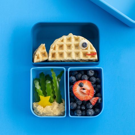 @eatprettydarling packs a whale waffle sandwich as refreshing as a dip in the ocean!! 🐳🐠🌊🐚 Balooga Whale, Shaped Food, Waffle Sandwich, Lunchbox Ideas, A Whale, In The Ocean, Bento Box, Kid Stuff, The Ocean