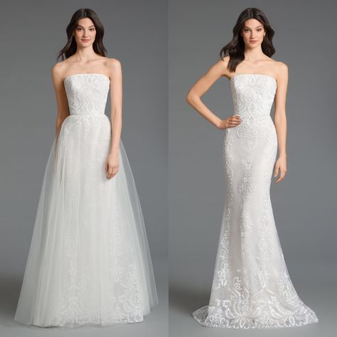 Two-in-One Dresses: Mixing up Your Wedding Day Style from Ceremony to Reception! | JLM Couture Wedding Dress Convertible, Wedding Dresses Two Piece, Trumpet Bridal Gown, Convertible Wedding Dresses, Tulle Overskirt, Beautiful Ball Gowns, Jlm Couture, Beautiful Ball, Over Skirt