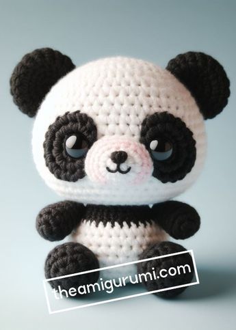 Crochet Panda Amigurumi Crochet Panda Keychain Pattern Free, Crochet Panda Pattern Free Easy, Panda Keychain Crochet, Crochet Panda Pattern Free, Panda Amigurumi Free Pattern, Crochet Panda Pattern, Crochet Wave Pattern, Amigurumi Panda, Bear Patterns Free