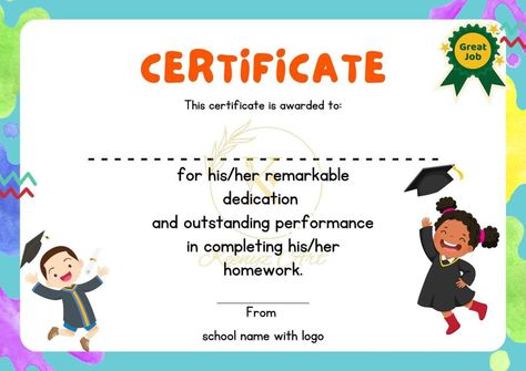 Funny Awards Certificates, Appreciation Certificate, Funny Awards, Blank Certificate Template, Student Certificates, Colourful Things, Teach English To Kids, Graduation Certificate, Blank Certificate