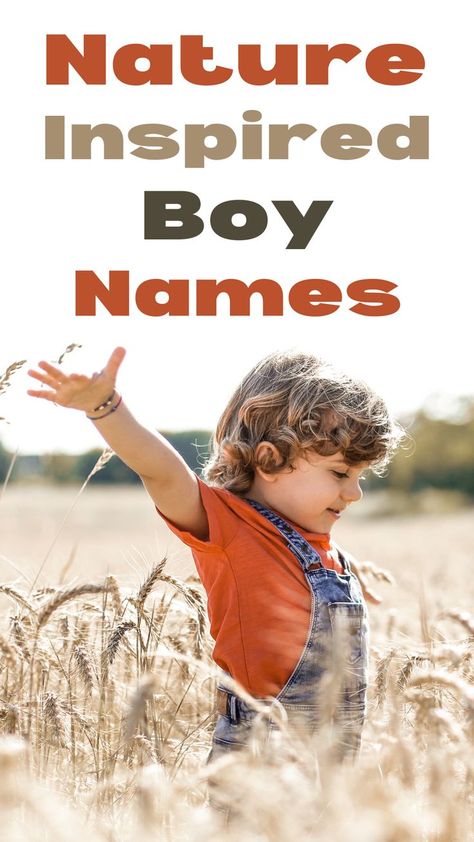 Looking for an earthy, nature-inspired name for your baby boy? Check out this list of over 100 baby names with earth and nature roots! Nature Names For Boys, Earthy Boy Names, Nature Inspired Names, Names For Boys List, Nature Names, Names For Boys, Earth Baby, Gender Neutral Names, Stunning Nature