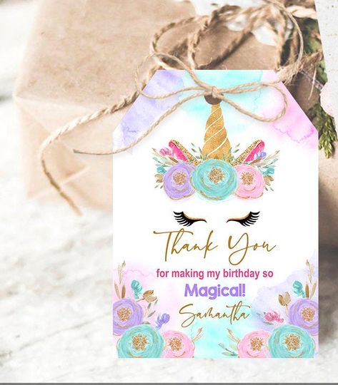 Excited to share this item from my #etsy shop: EDITABLE Unicorn Birthday Invitation girl, FREE thank you tag, Welcome sign, water bottle label, pink purple mint, printable, template, set Unicorn Thank You Tags Free Printable, Unicorn Birthday Invitations, Elephant Baby Shower Invitations, Invitation Kits, Disney Princess Party, Elephant Baby Shower, Birthday Invitations Girl, Safari Baby Shower, Baby Shower Invitations For Boys