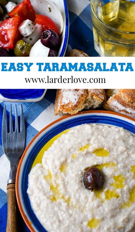 Taramasalata Recipe, Greek Fish, Greek Dip, Fish Roe, Greek Appetizers, Prawn Cocktail, Greek Cooking, Greek Dishes, Snacks Für Party