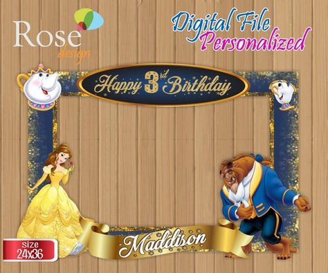 DIGITAL the Beauty and the Beast Photo Booth frame / Beauty and the Beast Photo Booth / beast birthd Cinderella Quinceanera Themes, Disney Princess Theme, Selfie Frame, Best Tanning Lotion, Photo Frame Prop, Birthday Photo Booths, The Beauty And The Beast, Disney Princess Birthday, Cinderella Birthday