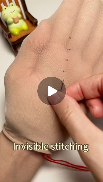 Dresstells on Instagram: "Invisible stitching tutorial 💋#manufacturing #dresstells #amazonfinds #hacks #handsewing #sewingtiktok #tiktokshop #tricks #jeans" Diy Stiches Hacks, Invisible Sewing Stitch, Hidden Stitch Hand Sewing, Stitching Hacks, Sewing Tiktok, Stitching Tutorial, Invisible Thread, Invisible Stitch, Clothing Diy