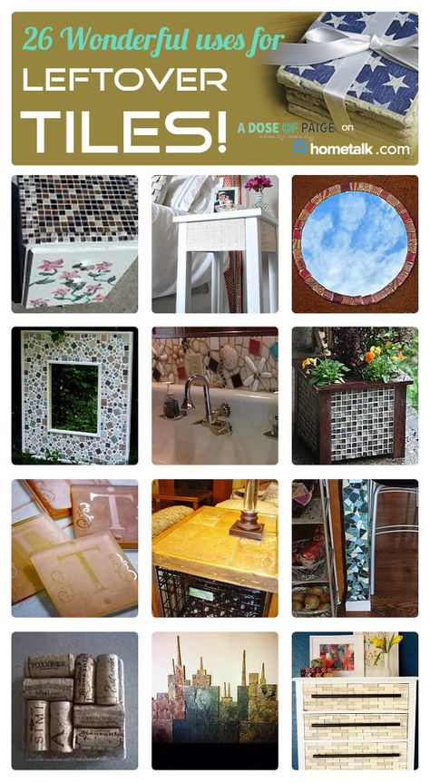 Had no idea you could tile for ALL this! This is incredible! And wait until you see the scrabble idea..haha, awesome! Ceramic Tile Crafts, Leftover Tile, Tile Crafts, Diy Tile, Tile Projects, Tv Unit Design, Flooring Ideas, False Ceiling Design, Mosaic Projects