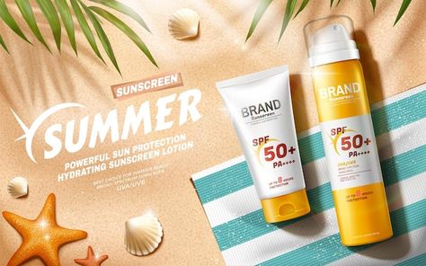 Sunscreen Ads, Motion Design Trends, Cosmetics Advertising, Beauty Skin Quotes, Summer Sale Banner, Bottle Logo, Brown Glass Bottles, Cosmetics Banner, Summer Banner