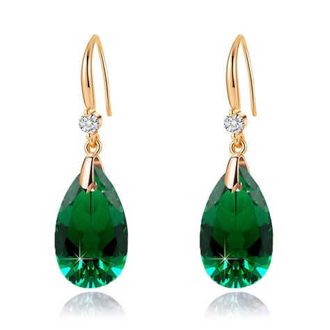 Crystal Teardrop Earrings, Prom Earrings, Teardrop Dangle Earrings, Nickel Free Earrings, Crystal Dangle Earrings, Hypoallergenic Jewelry, Emerald Earrings, Crystal Drop Earrings, Austrian Crystal