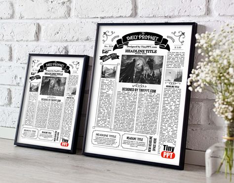 Harry Potter Newspaper DIY | #HarryPotter PPT Harry Potter Newspaper, Newspaper Diy, Daily Prophet, Newspaper Layout, Newspaper Template, Newspaper Design, Free Infographic, Country Maps, Title Design