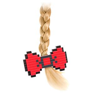 8-Bit Hair Bow I just realized how cool this would be for my femHatchworth cosplay. Pixel Art Hello Kitty, Art Hello Kitty, Ms Pacman, Nerd Fashion, Kitty Stuff, Samus Aran, Think Geek, 8 Bits, Geek Fashion