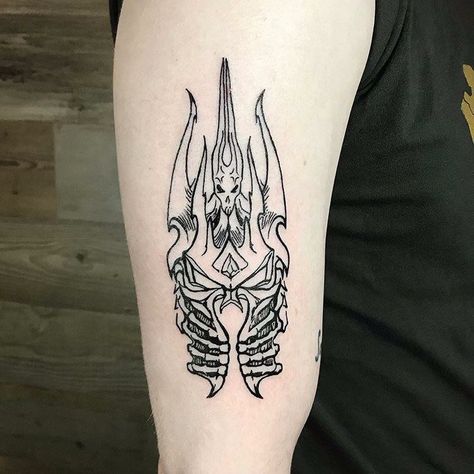 Lich King, King Tattoos, Warcraft Art, Sketch Tattoo Design, King Design, Gaming Tattoo, Aesthetic Tattoo, Black Ink Tattoos, Tattoo Design Drawings