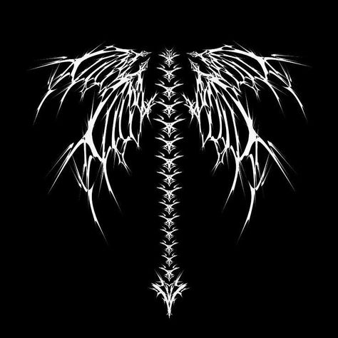 Wing Tattoo Men, Typography Shirt Design, Grunge Tattoo, Wing Tattoo Designs, Black Metal Art, Wicked Tattoos, Wings Drawing, Wing Tattoo, Back Tattoos For Guys