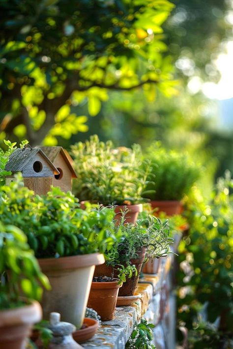 Herbal Garden Aesthetic, Italian Herb Garden, Herb Garden Designs, Herb Garden Ideas, Outdoor Herb Garden, When To Plant Vegetables, Herbs Garden, Herb Garden Design, Cottage Gardens