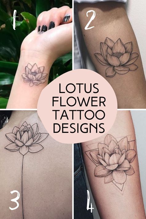 Beautiful Flower Tattoos (200+ Designs) For 2021 - tattooglee Meaningful Flower Tattoos, Pink Lotus Tattoo, White Lotus Tattoo, Simple Lotus Tattoo, Lotus Tattoo Meaning, Name Flower Tattoo, Lotus Flower Tattoo Meaning, Lotusblume Tattoo, Small Lotus Tattoo