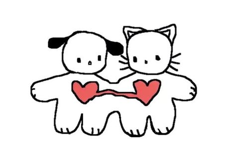 cat luv Arte Inspo, Dibujos Cute, Six Feet Under, Funky Art, Cute Doodles, San Valentino, Cute Icons, Doodle Art, Pixel Art