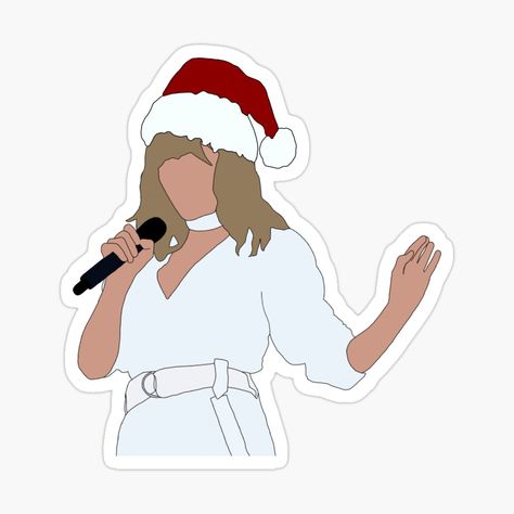 Get my art printed on awesome products. Support me at Redbubble #RBandME: https://www.redbubble.com/i/sticker/Christmas-Taylor-Swift-by-lyricaldesigns6/133969112.EJUG5?asc=u Christmas Stickers Printable, Taylor Swift Drawing, Taylor Swift Christmas, Print Christmas Card, Cd Art, Taylor Swift Cute, Christmas Phone Case, House Drawing, Christmas Drawing