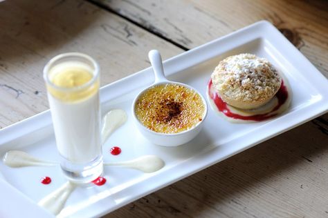 Trio of apple desserts Dessert Trio, Trio Of Desserts, Mini Dessert Recipes, Apple Cream, Great British Chefs, Mini Dessert, Apple Dessert Recipes, Chocolate Fondant, Sweet Pastries