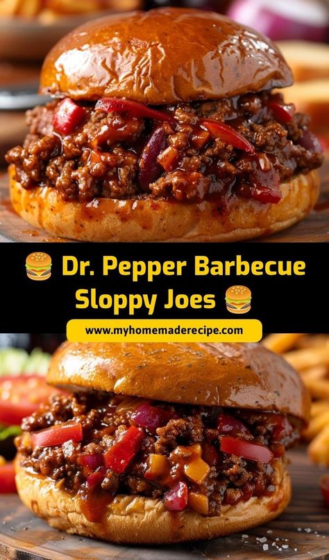 🍔🔥 Most delicious dinner ever! These Dr. Pepper Barbecue Sloppy Joes are sweet, tangy, and full of flavor. My family devoured them, and they’re perfect for a quick and easy weeknight meal! Dr Pepper Barbecue Sloppy Joes, Dr Pepper Bbq Sloppy Joes, Barbecue Sloppy Joes, Dr Pepper Sloppy Joes, Sloppy Joe Recipe Crock Pot, Bbq Sloppy Joes, Bbq Hamburgers, Burgers Recipes, Sandwich Wraps Recipes