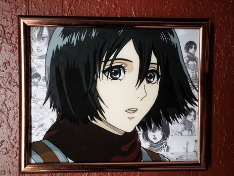 Pintura en vidrio Mikasa Painting, Art Tutorial, Glass Painting, Art Tutorials, Shadow Box, Nct, Anime Art, Sketch Book, Iphone Cases