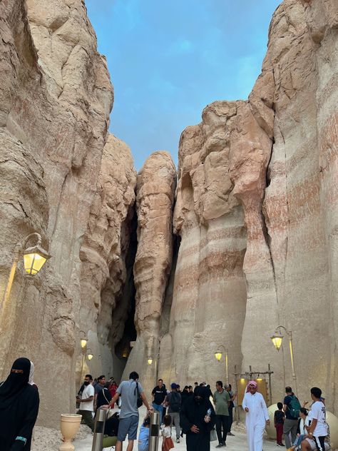 Al-Qarah Mountain or Jabal Al-Qārah (Arabic: جَبَل ٱلْقَارَة), also known as "Al-Shabaab Mountain", is a mesa of 75 metres (246 feet) in Al-Ahsa, in the Eastern Province of Saudi Arabia.[1] This mountain counts as one of the most important natural sights in Al-Ahsa, and was registered in the UNESCO world heritage center's list in 2018, after the inclusion of Al-Ahsa Oasis. It is located 15 kilometres (9.3 miles) to the northeast of Al-Hofuf. Some of its caves, such as "Al-Nashab", have moderatel Al Ahsa Saudi Arabia, Heritage Center, Girls Cartoon, Jeddah, Girls Cartoon Art, Unesco World Heritage, Saudi Arabia, World Heritage, Middle East