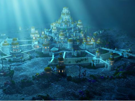 I got: Atlantis! What Fantasy Land do you belong in? Minecraft Underwater, Lost City Of Atlantis, Sejarah Kuno, Sunken City, Underwater City, Minecraft Architecture, Fantasy City, Fantasy Castle, Minecraft Projects