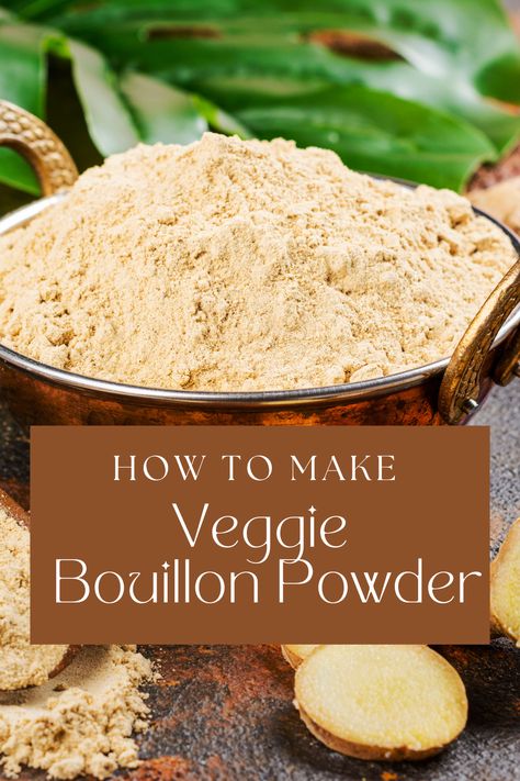 Elevate your dishes with the goodness of homemade vegetable bouillon powder! 🌿✨ Craft your own flavorful blend using simple ingredients. Perfect for soups, stews, and more. Try our easy vegetable bouillon powder recipe today! #HomemadeBouillon #DIYFlavorBoost #HealthySeasoning #herbalseasoning #bouillonrecipe Homemade Boullion Powder, Boullion Recipe, Vegetable Bouillon Powder, Recipe For Soup, Bouillon Recipe, Vegetable Bouillon, Dehydrated Vegetables, Diy Spices, Easy Vegetable