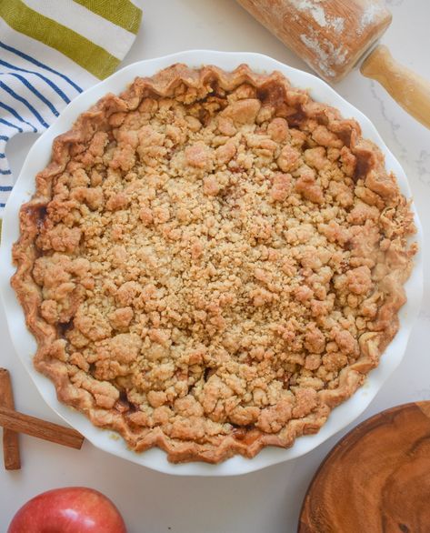 Apple Crumble Pie • Dance Around the Kitchen The Kitchen Recipes, Dance Around The Kitchen, Cinnamon Apple Pie, Apple Crumble Pie, Crumble Pie, Pie Crumble, Apple Pie Recipe, Flaky Pie Crust, Gf Desserts