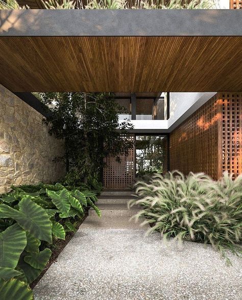 777 Museum House Decor, Bali House Exterior, Villa Entrance Design Exterior, Tropical Modern Interior, Bali Exterior, Tropical Exterior, Bali Architecture, Tropical Villa, Fasad Design