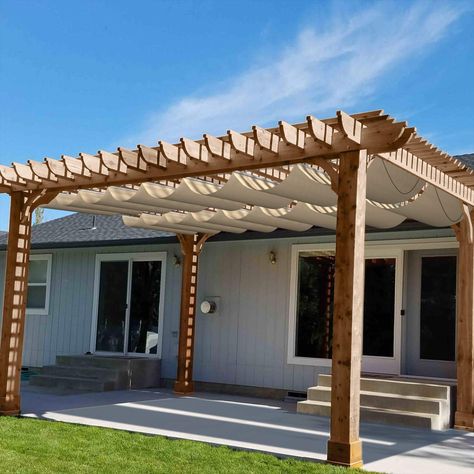 Shade Sail Deck, Retractable Pergola Canopy, Outdoor Slide, Free Standing Pergola, Pergola Shade Cover, Gazebo On Deck, Retractable Shade, Retractable Pergola, Pergola Canopy