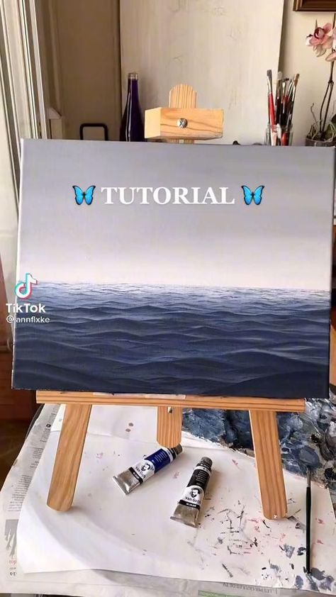 Canvas Painting For Beginners, Sky Art Painting, Canvas For Beginners, Canvas Painting Ideas, Painting For Beginners, Canvas Painting Designs, Landscape Art Painting, Art Painting Gallery, Painting Art Lesson