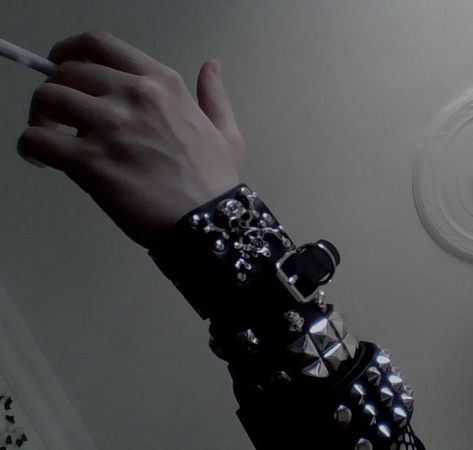 Spiked Bracelets Aesthetic, Spike Bracelet Aesthetic, Spike Aesthetic, Spike Bracelet, Casey Jones, The White Stripes, Style Steal, Punk Outfits, Pink Wallpaper Iphone