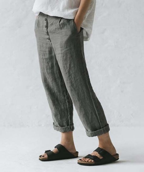 ecd62de20ea67e1c2d933d311b08178adesc49540942ri Knickers Pants, Marlene Hose, Cotton Linen Trousers, Button Pants, Afrikaanse Mode, Casual Wide Leg Pants, Cotton Bottoms, Plus Size Pants, Linen Trousers