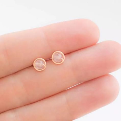 The Best Cyber Monday Deals of 2020 Blush Jewelry, Rose Gold Stud Earrings, Blush Earrings, Rose Gold Earrings Studs, Rose Quartz Jewelry, Nature Earrings, Rose Quartz Earrings, Rose Gold Studs, Rose Quartz Beads