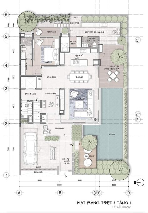 Architecture Floor Plan Presentation, Floor Plan Presentation, House Site Plan, Villa Layout, 40x60 House Plans, Rendered Floor Plan, Courtyard House Plans, Architectural Floor Plans, Architectural Design House Plans