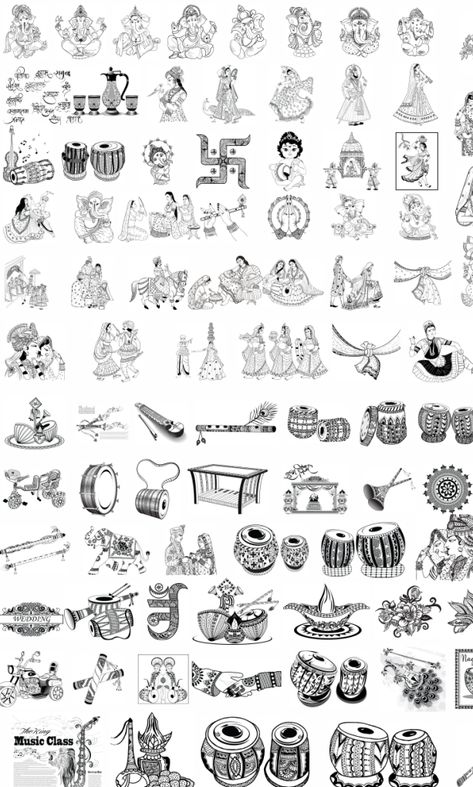 Clip Art of Wedding New High-Quality Free Download - ListenDesigner.com Wedding Clip Art Free, Wedding Symbols Marriage, Wedding Symbols Hindu, Wedding Symbols Logo, Indian Wedding Illustration Art, Indian Wedding Drawing, Wedding Patrika, Indian Wedding Elements, Wedding Illustration Drawings