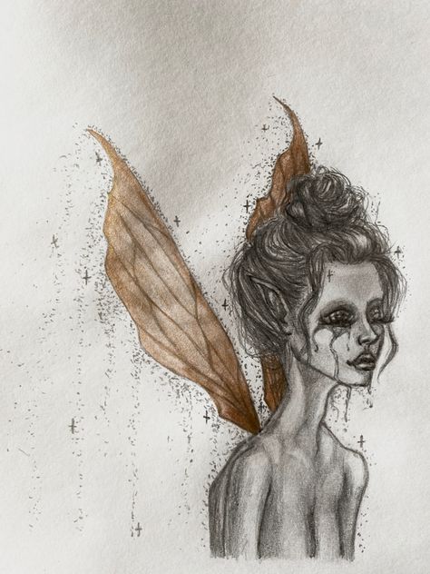 Scary Fairy, Fantasy Reference, Fairy Drawing, Fairy Drawings, Sketch Ideas, Fairy Art, Beautiful Drawings, Art Sketchbook, Art Sketches